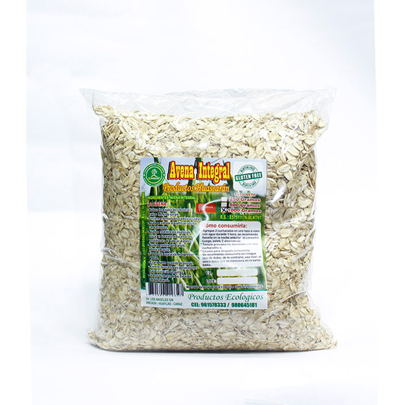 Hojuelas de avena integral. Productos Huascarán Kg