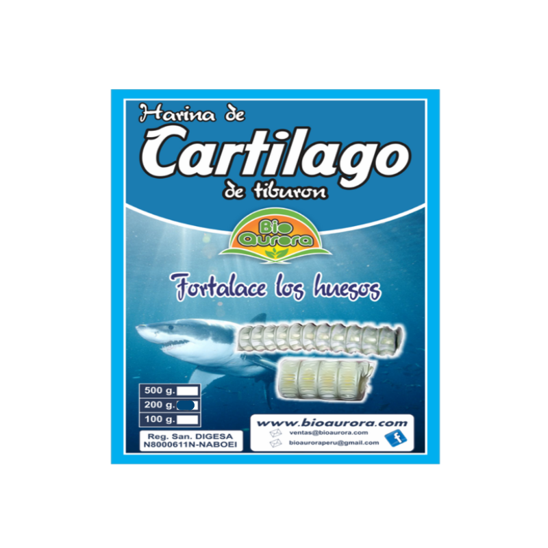 Cartílago de tiburón en polvo, Bioaurora 200g