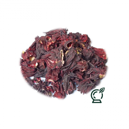 Flor de jamaica en hierba