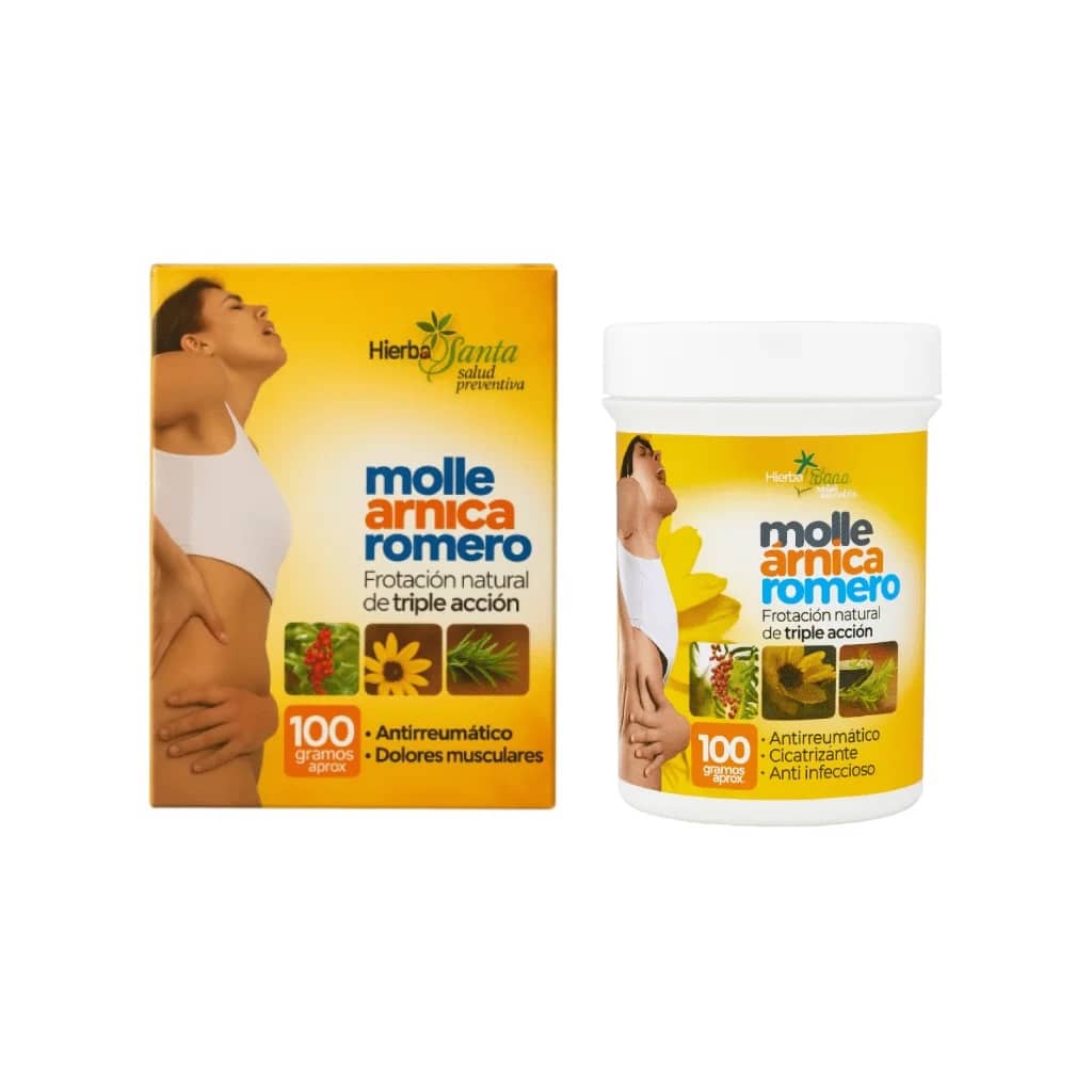 Frotación de molle, árnica y romero, Hierba santa.