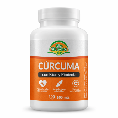 Capsulas de curcuma, kion y pimienta negra, 100 unid. Bioaurora