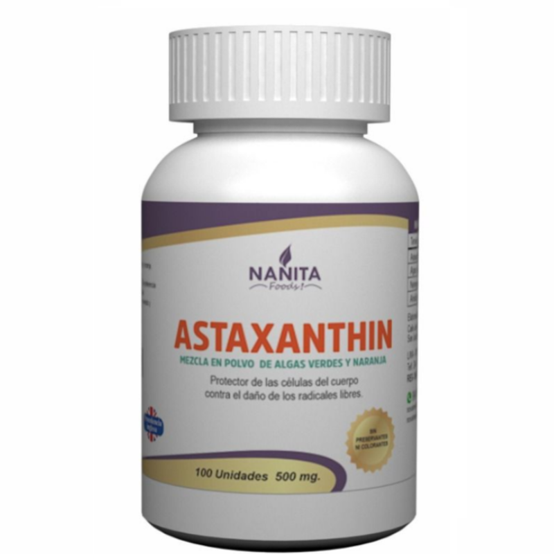 Astaxantina 500 Mg 100 Capsulas Nanita Foods