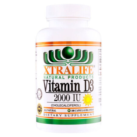 Vitamina D3 2000 IU Xtralife 100 capsulas